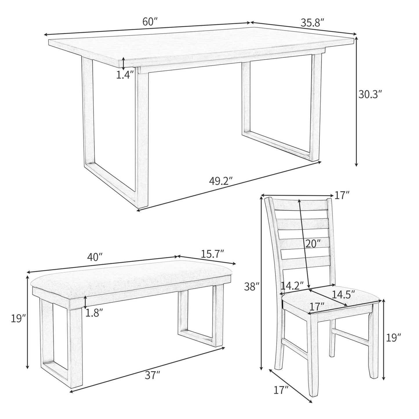 Nordic Grove 6-Piece Dining Set